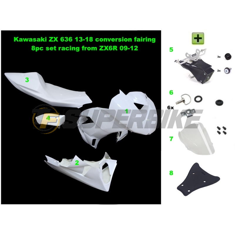Kit transformación Kawasaki ZX-6R 2013-2018 a Kawasaki ZX-6R 2009-2012