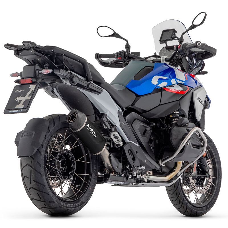 Escape Indy Race EVO aluminio Dark fondo carbono BMW R1300GS 2024-