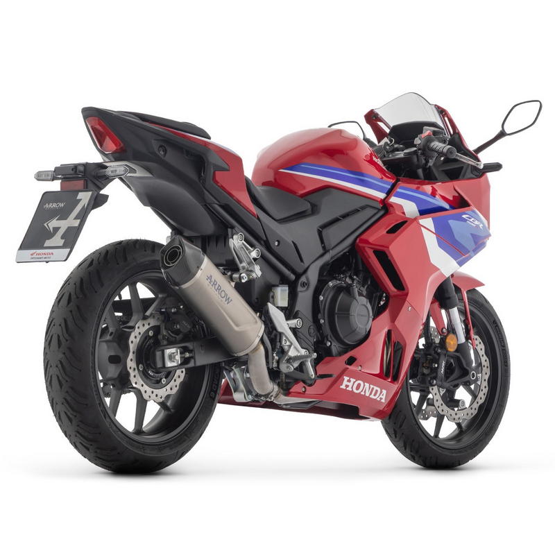 Escape Indy Race EVO titanio fondo carbono Honda CBR500R 2024-2025