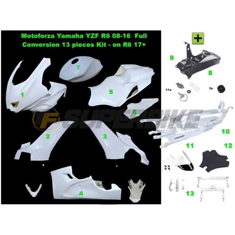 Kit transformación Yamaha R6R 2008-2016 a Yamaha R6 2017-2025