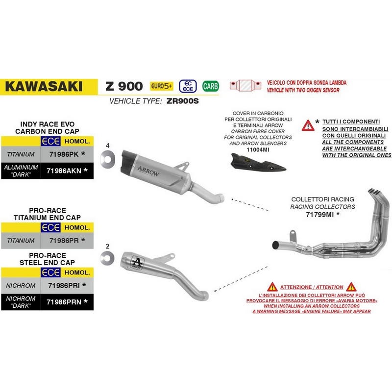 Colectores racing acero Kawasaki Z900 2025-