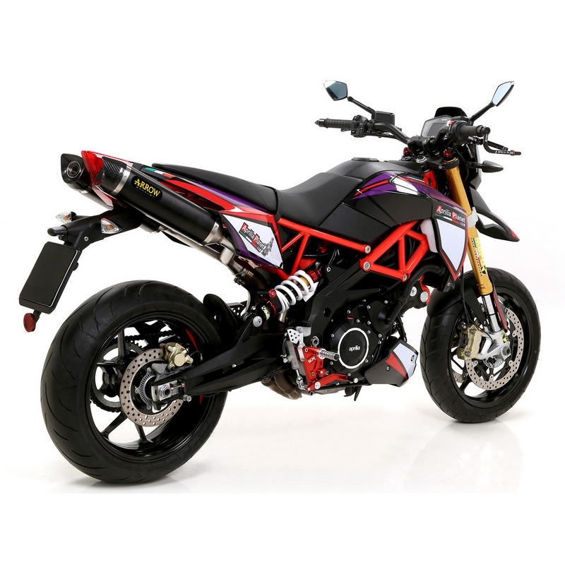 Escapes Thunder aluminio Dark fondo carbono Aprilia Dorsoduro 750 / 900 2009-2019