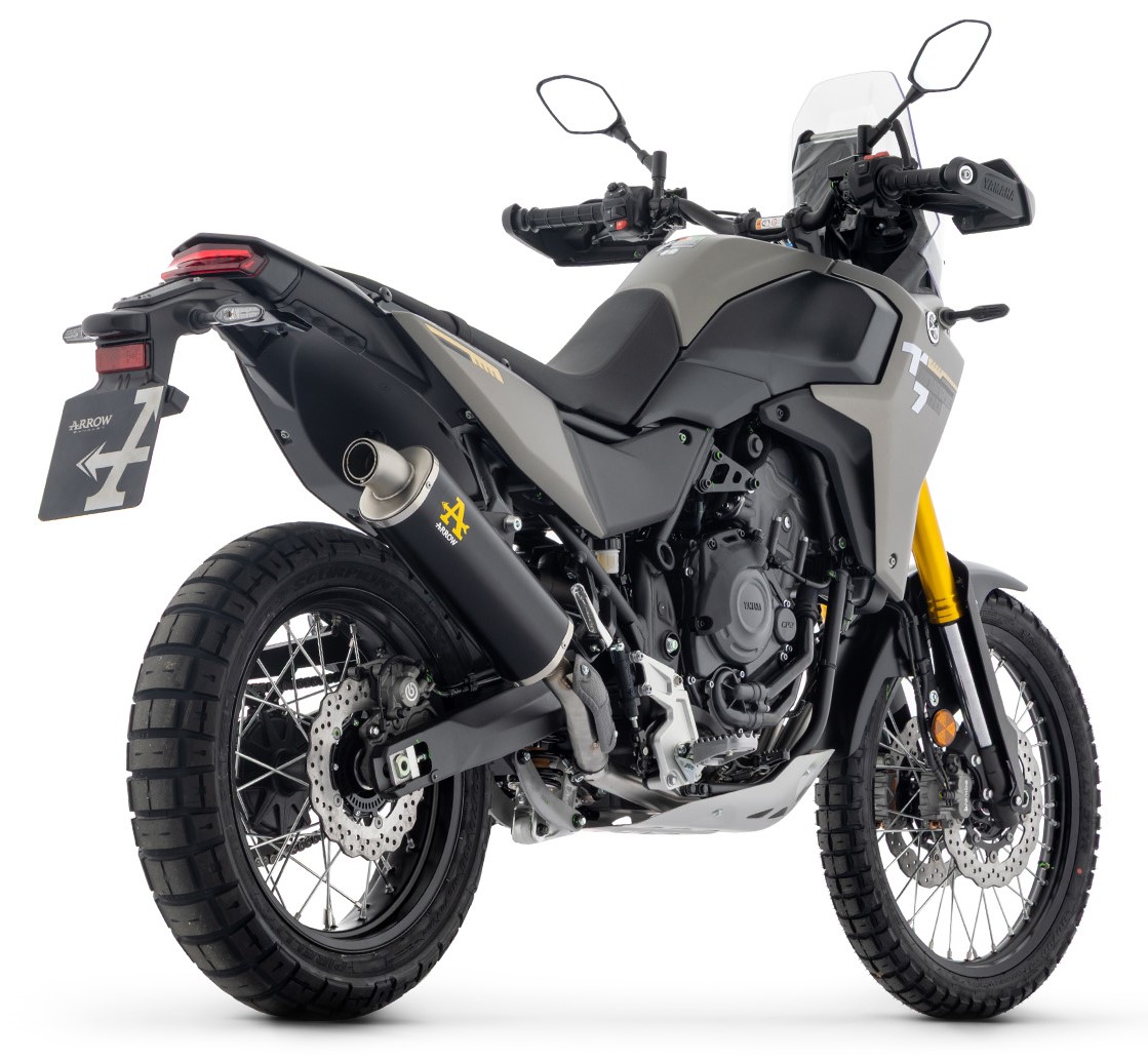 Escape Indy-Race aluminio Dark fondo acero Yamaha Tenere 700 2025-