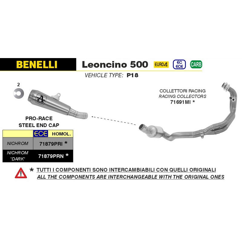 Escape Pro-Race Nichrom para Benelli Leoncino 500 2017-2020
