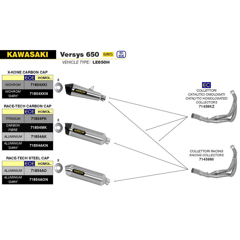 Escape Race-Tech fibra de carbono Kawasaki Ninja 650 / Z650 / Versys 650