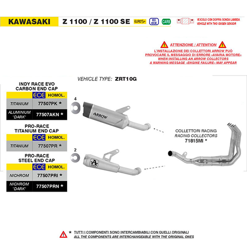 Escape Pro-Race Nichrom Kawasaki Z1100 / Z1100SE 2025-2026