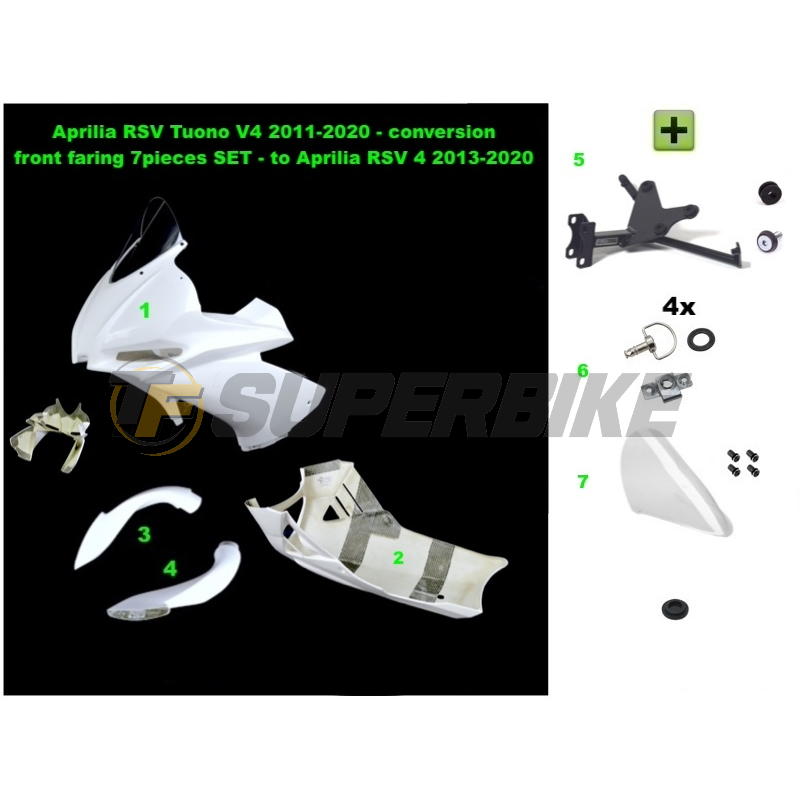 Kit transformación parte frontal Aprilia Tuono V4 R 2011-2020 a Aprilia RSV4 2015-2020