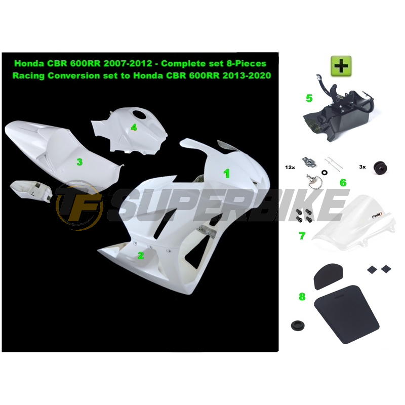 Kit transformación Honda CBR600RR 2007-2012 a Honda CBR600RR 2023-