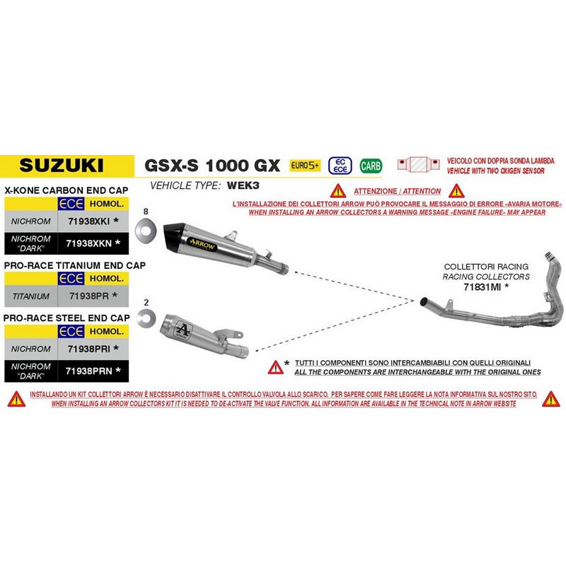 Escape X-Kone Nichrom Dark Suzuki GSX-S 1000 / GX 2025+ / GT / GSX-S 950 2021-2024