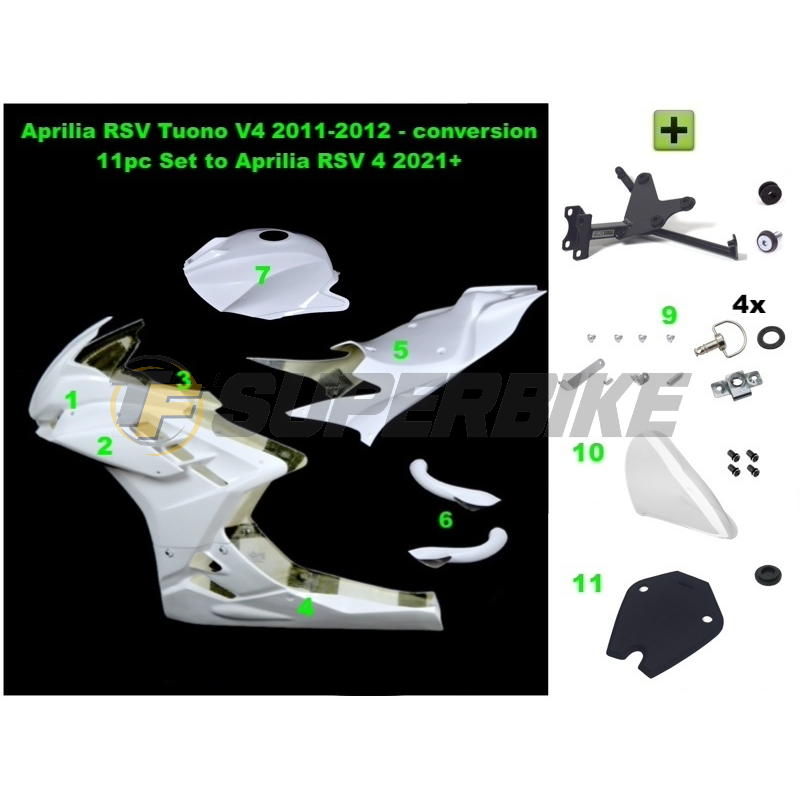 Kit transformación Aprilia Tuono V4 2011-2012 a Aprilia RSV4 2021-2024