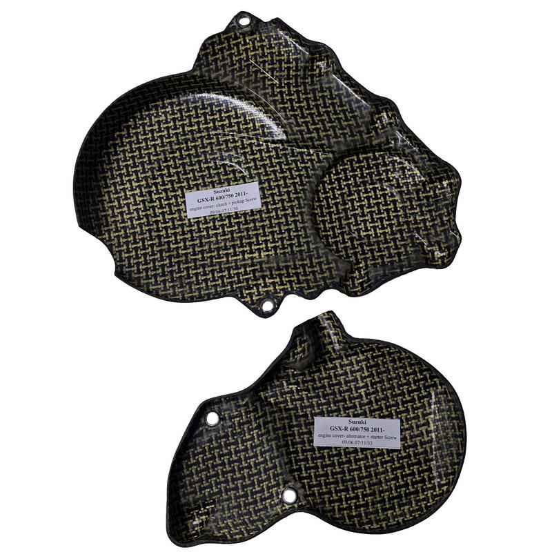 Kit protectores cárter Suzuki GSX-R 600 / 750 2011-2017 fibra de carbono