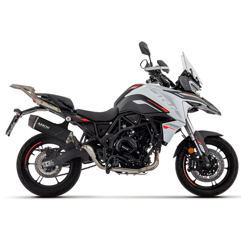 Escape Indy Race EVO aluminio Dark fondo carbono para Benelli TRK 702 / 702X 2023-2024