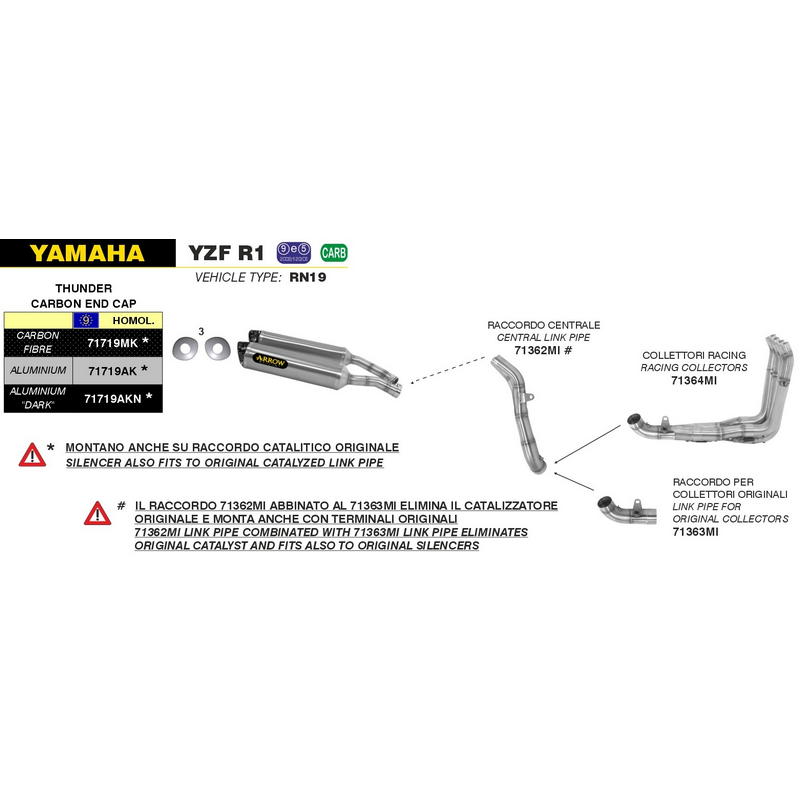 Conector para colectores originales Yamaha YZF R1 2007-2008