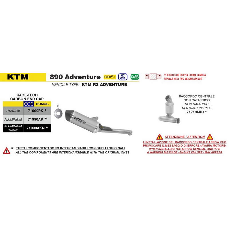 Conector central KTM 890 SMT 2024- / 790 / 890 Adventure 2025- / Husqvarna Svartpilen 801 2024-