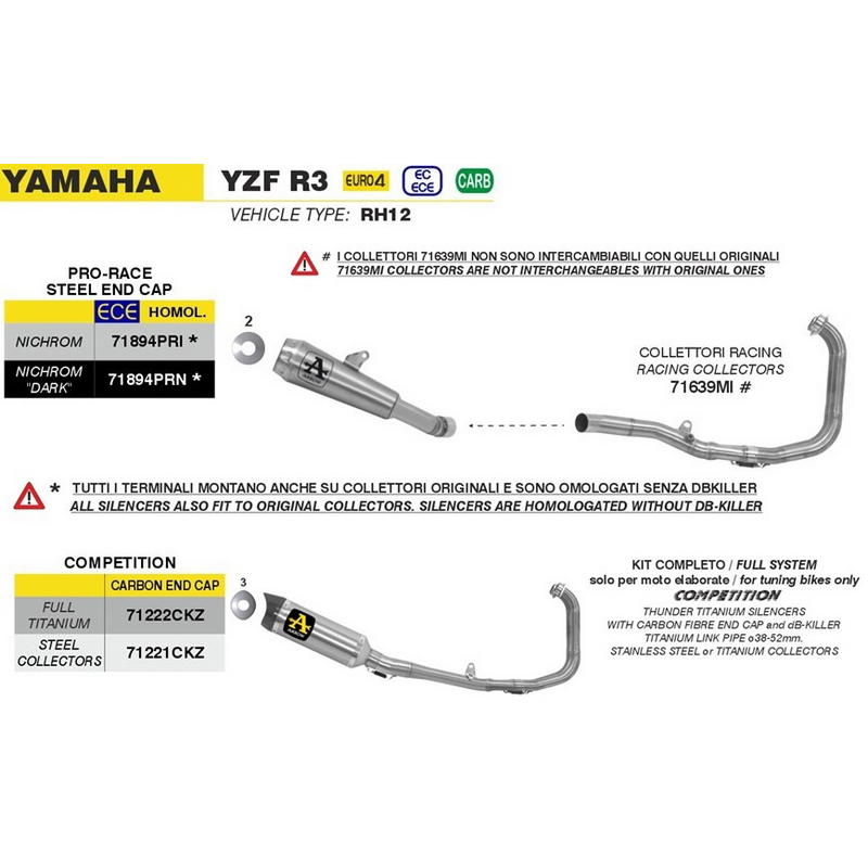 Escape Pro-Race Nichrom Dark Yamaha R3 2019-2020