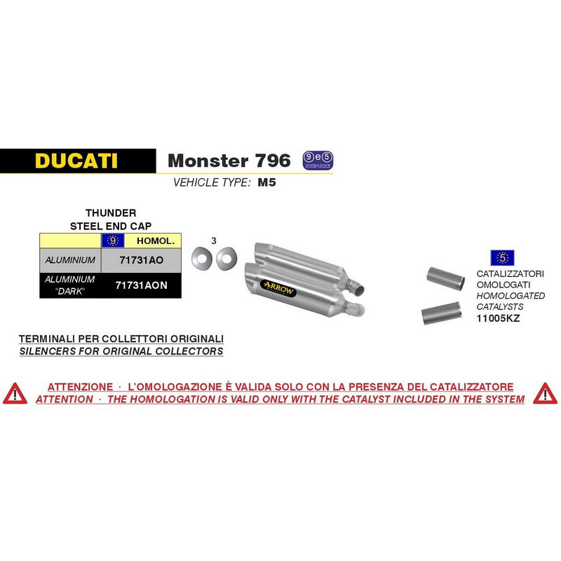 Sistema catalizadores Ducati Monster 696 / 796 / 1100
