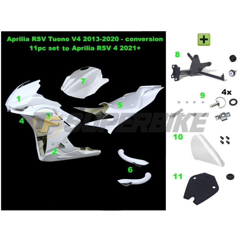 Kit transformación Aprilia Tuono V4 2013-2020 a Aprilia RSV4 2021-2024