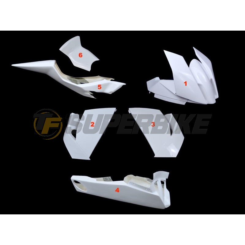 Carenado de fibra KTM RC8 / RC8R 1190 2008-2015 quilla escape Akrapovic