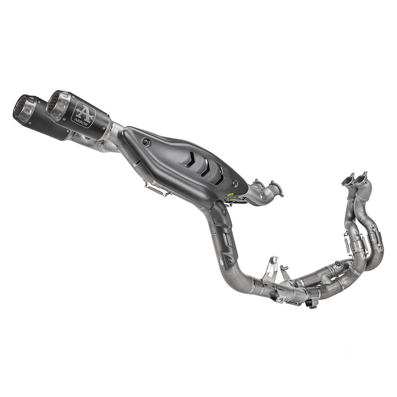 Sistema completo Competition Evo Low Sound Ducati Panigale V4 2025-2026 con escapes Pro-Race negros