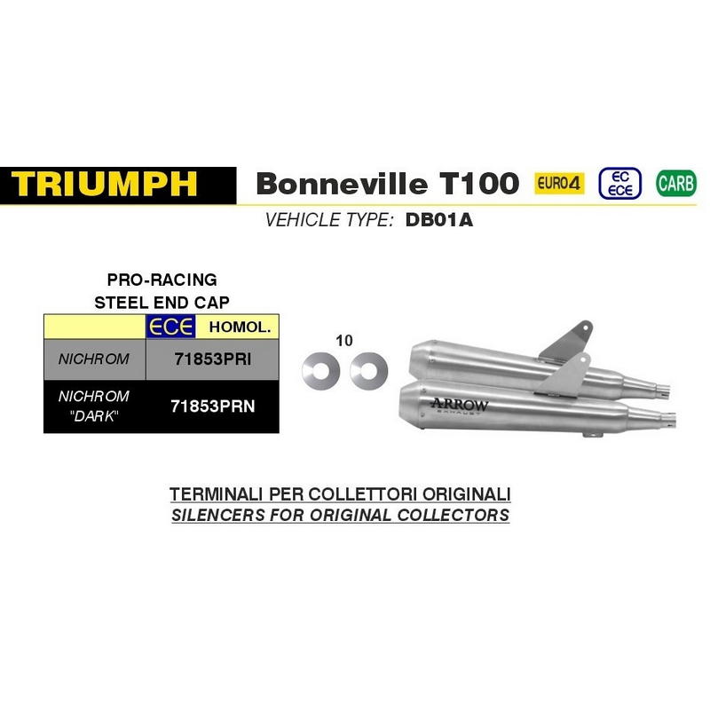 Escapes Pro-Racing Nichrom Dark Triumph Bonneville T100 / T120