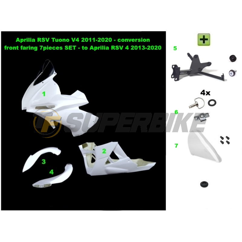 Kit transformación parte frontal Aprilia Tuono V4 R 2011-2020 a Aprilia RSV4 2015-2020