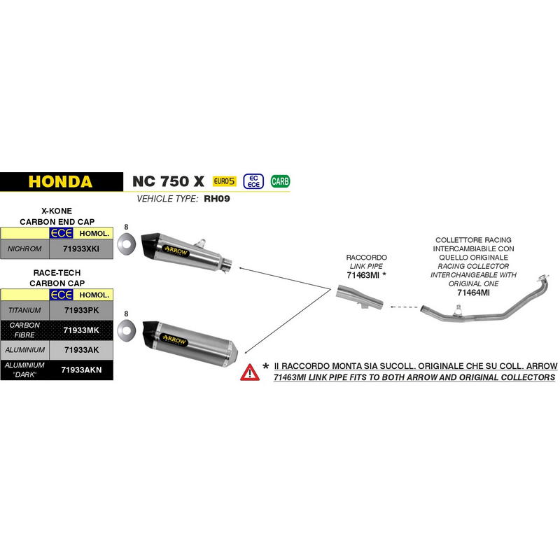 Colector racing Honda NC 700 / 750 Integra / S / X / DCT 2012-2022
