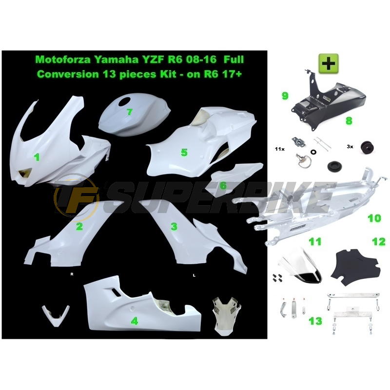 Kit transformación Yamaha R6R 2006-2007 a Yamaha R6 2017-2025