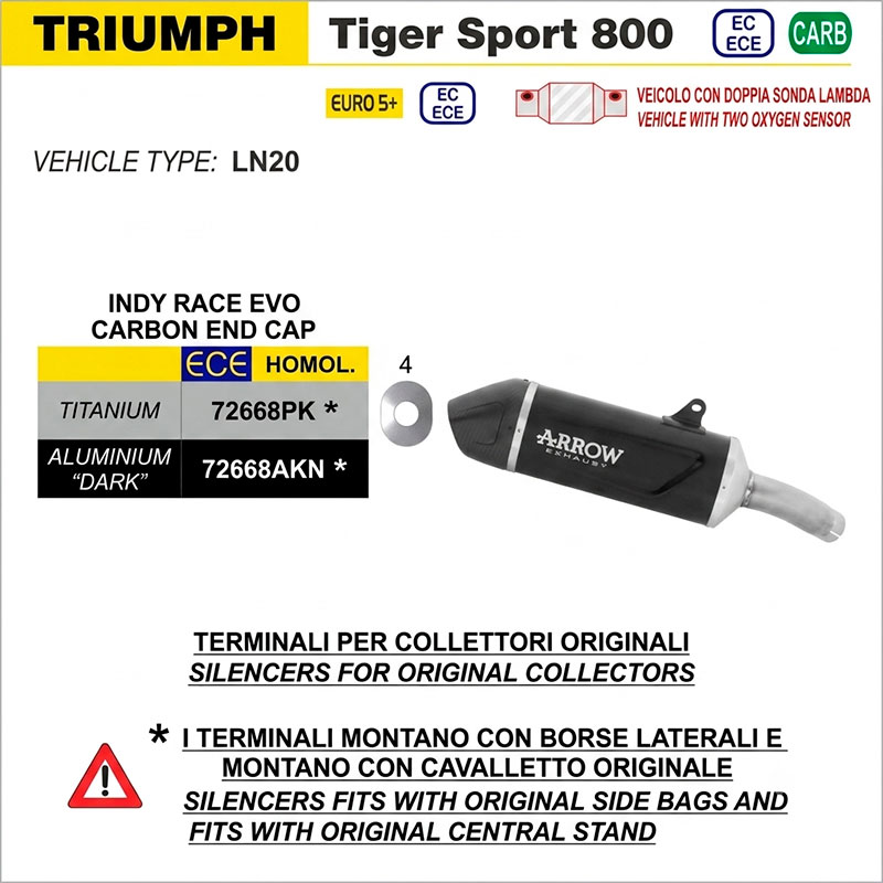 Escape Indy Race Evo aluminio Dark Triumph Tiger Sport 800 2025