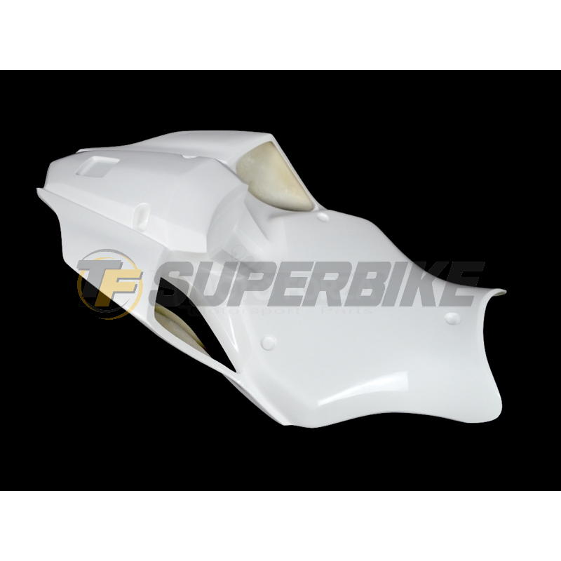 Carenado de fibra Yamaha R6 2017-2025 quilla escape original+paso rueda negro