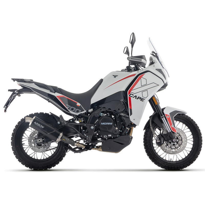 Escape Indy Race EVO aluminio Dark fondo acero Moto Morini X-Cape 700 2025-