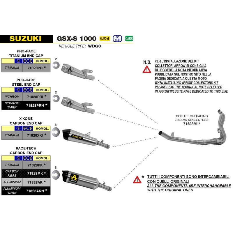 Escape Pro-Race Nichrom Suzuki GSX-S 1000 / F 2015-2020 / Katana 2019-2020