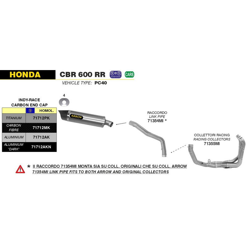 Colectores racing Honda CBR600RR 2007-2008