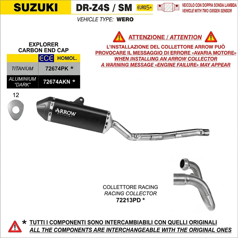 Colector racing acero Suzuki DR-Z4S / SM 2026