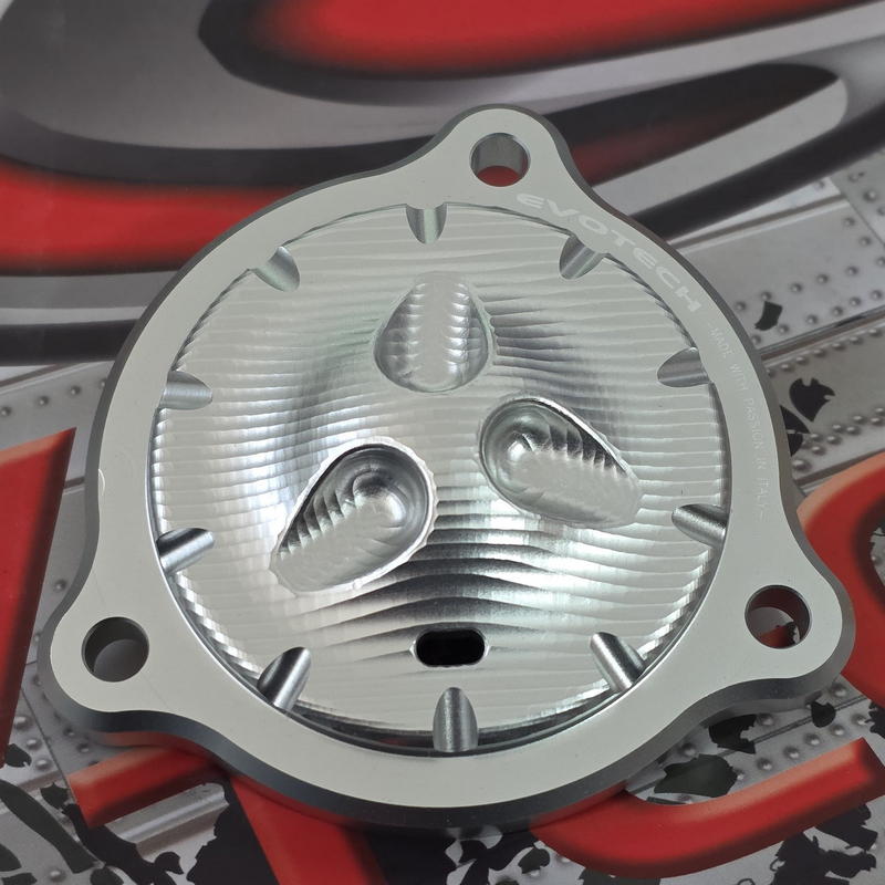 Tapa carter CNC bomba agua Yamaha T-Max 530 2012-2016 color plata