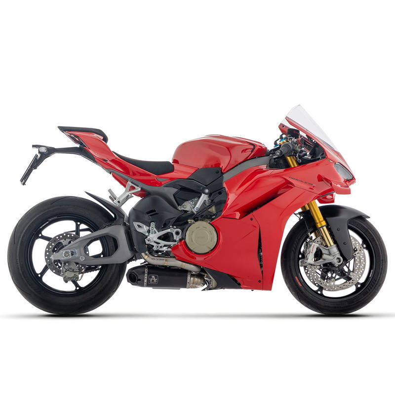 Escapes Works titanio Dark fondo carbono con conectores titanio Ducati Panigale V4 2025