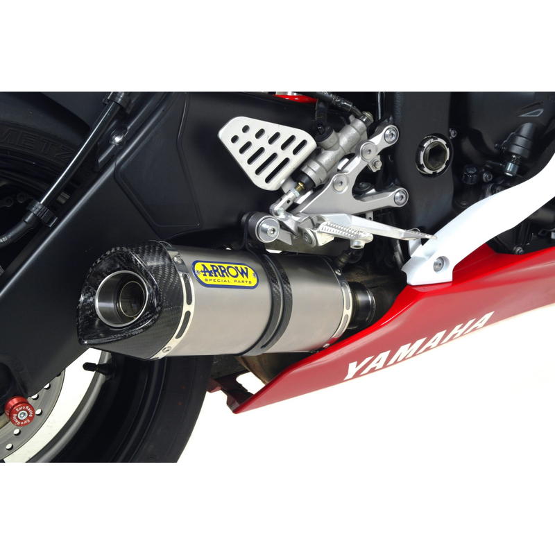 Escape Thunder homologado titanio fondo carbono Yamaha R6 2006-2016 para colectores originales
