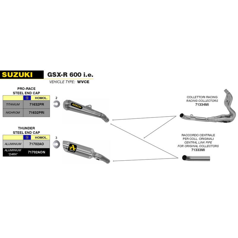 Conector central para colectores originales Suzuki GSX-R 600 / 750 2006-2007