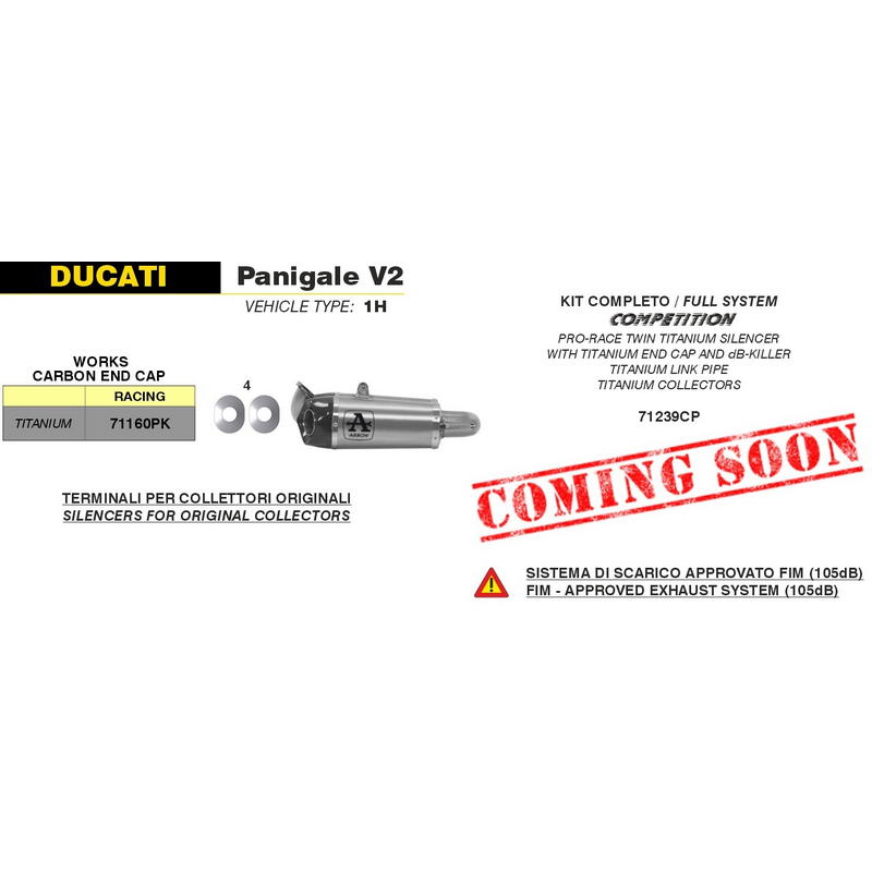 Escapes Works titanio fondo carbono Ducati Panigale V2 / Streetfighter V2 2020-2024