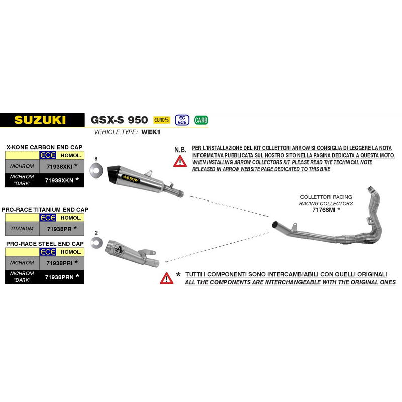 Escape X-Kone Nichrom Dark Suzuki GSX-S 1000 / GX 2025+ / GT / GSX-S 950 2021-2024