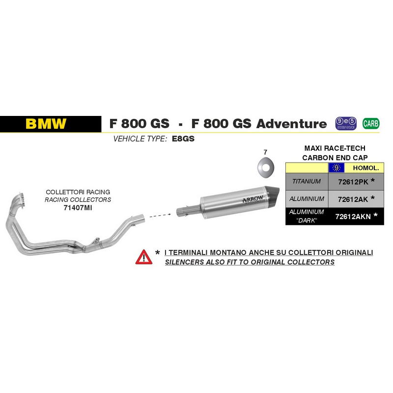 Colectores racing BMW F 800 GS / Adventure 2008-2016