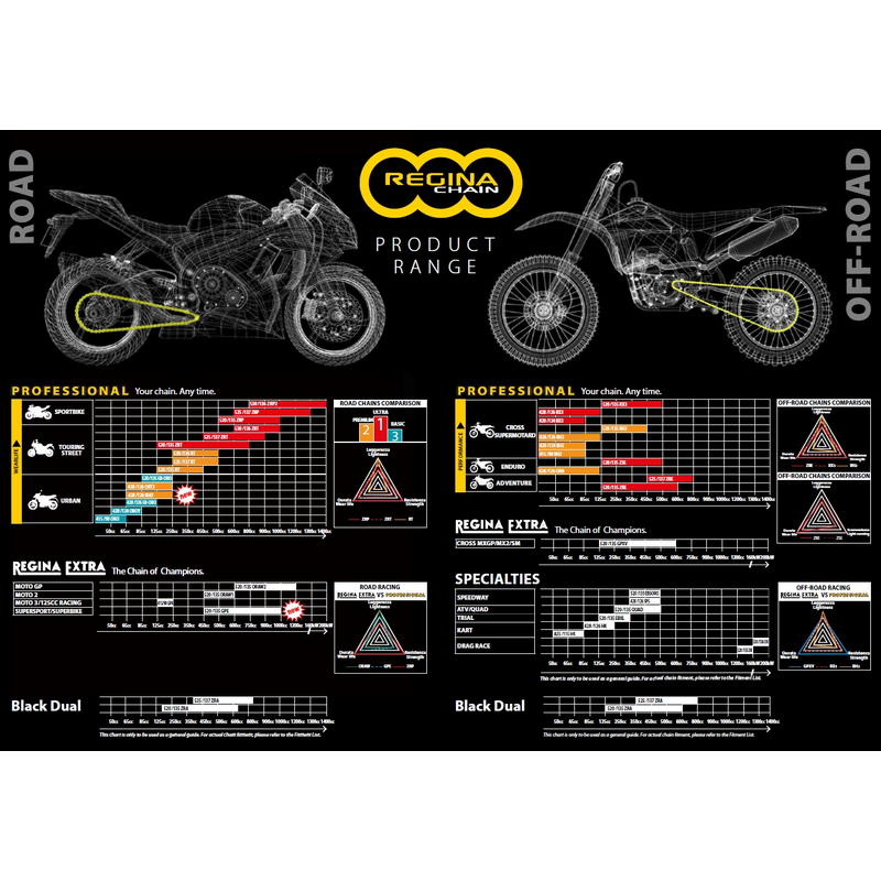 Cadena REGINA ZRA Black Dual paso 525