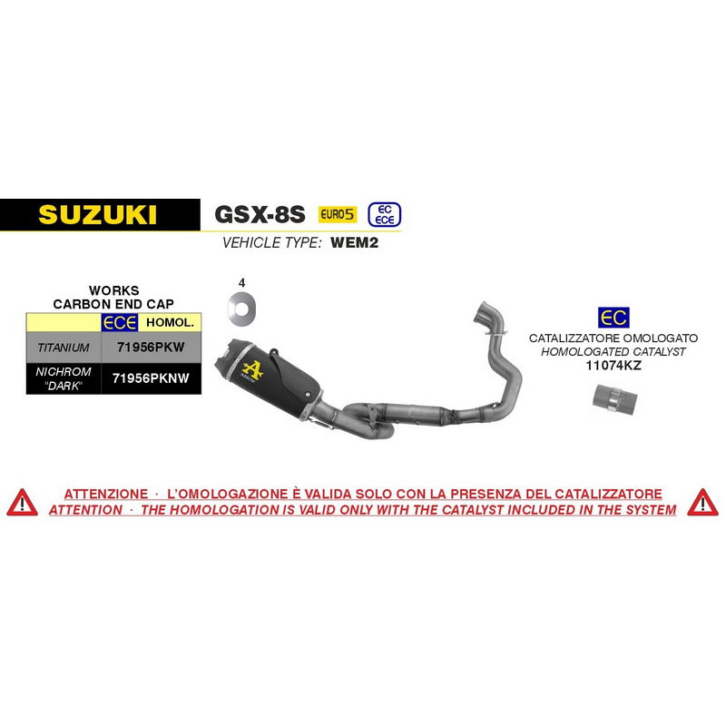 Sistema completo Works Suzuki GSX-8R / GSX-8S 2023-2024 Nichrom Dark fondo carbono