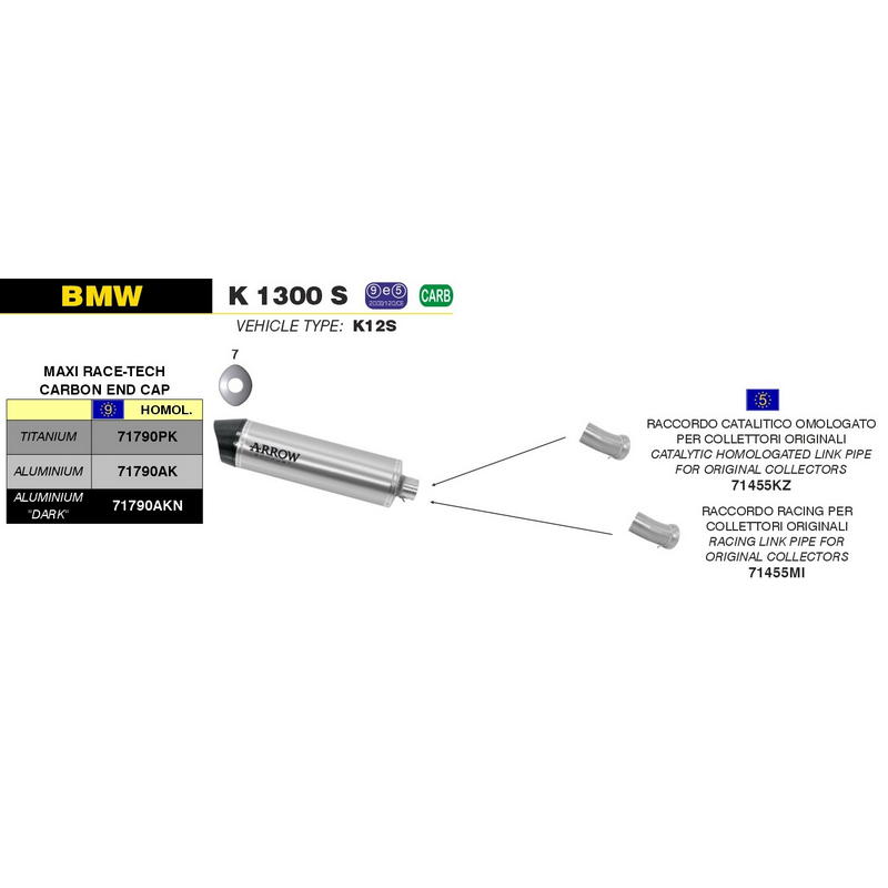 Conector catalítico homologado BMW K1300R / S 2009-2016