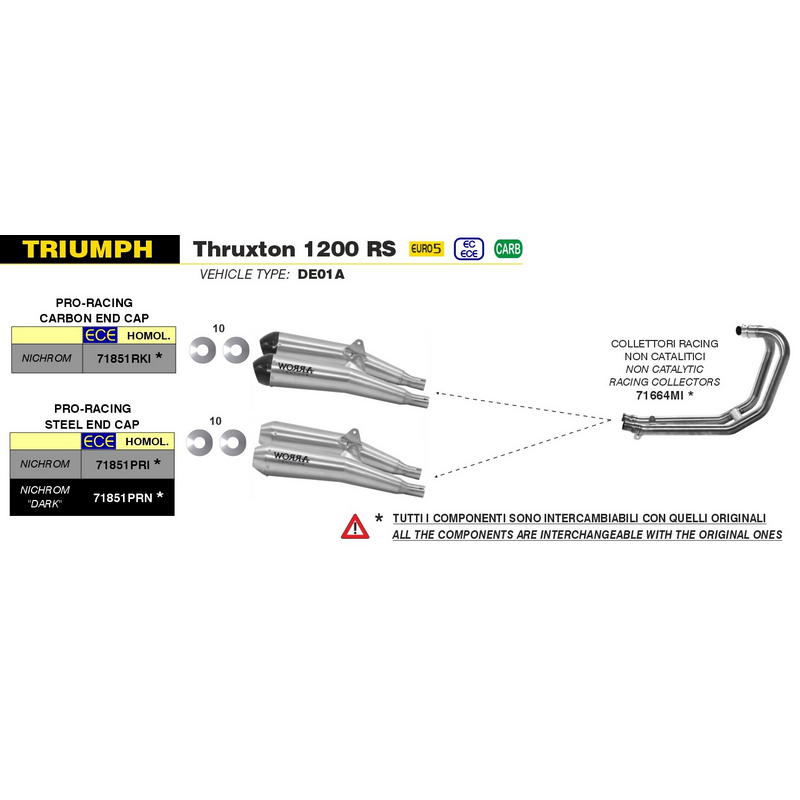Escapes Pro-Racing Nichrom Triumph Speed Twin / Thruxton 1200