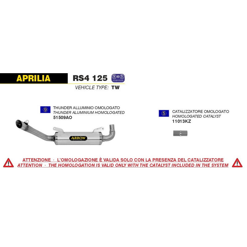 Catalizador Aprilia RS4 125 2011-2016
