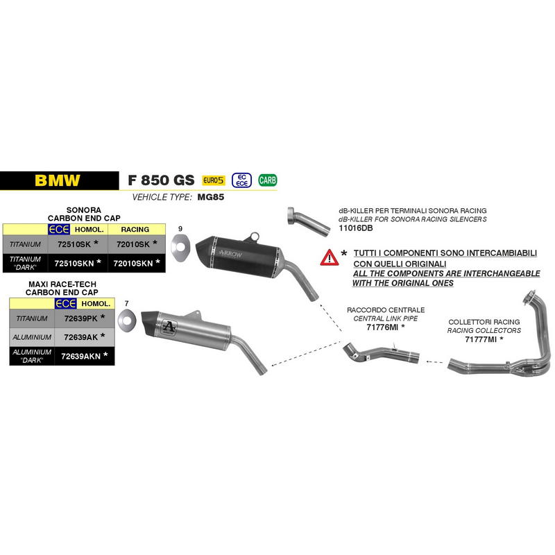 Escape Maxi Race-Tech homologado aluminio fondo carbono BMW F850GS 2018-2020