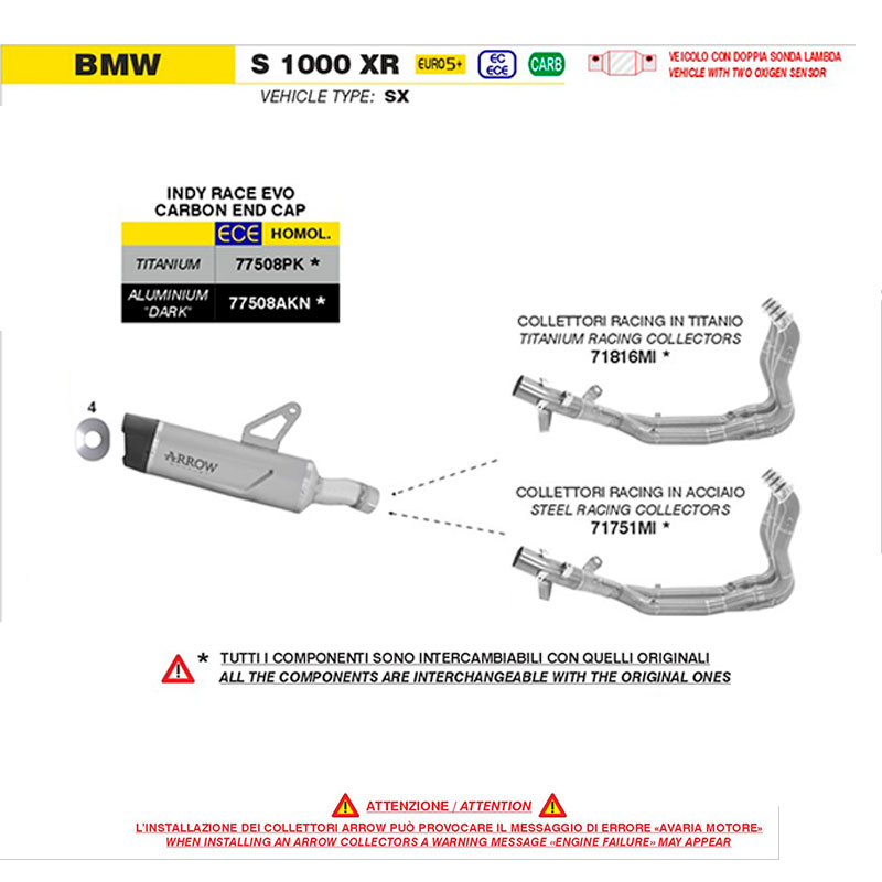 Colectores titanio BMW S1000XR 2024-2026