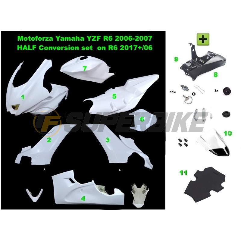 Kit transformación ECO v2 Yamaha R6R 2006-2007 a R6 2017-2025