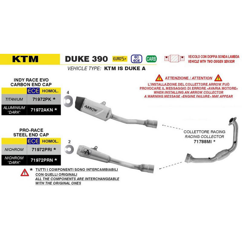 Colector racing KTM Duke 390 2024-