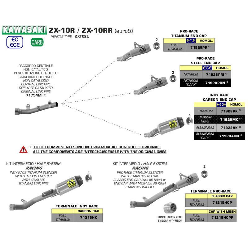 Escape Pro-Race titanio con conector titanio Kawasaki ZX-10R / ZX-10RR 2021-2024